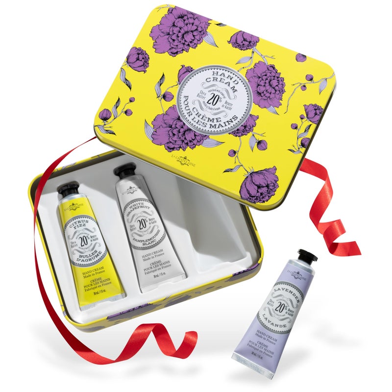 La Chatelaine Hand Cream Gift Set for Women, Mom, Sister, Travel Size, Natural Hand Cream Made in France with 20% Organic Shea Butter (Citrus Fizz, White Grapefruit, & Lavender) 3 x 1 fl. oz - Image 1